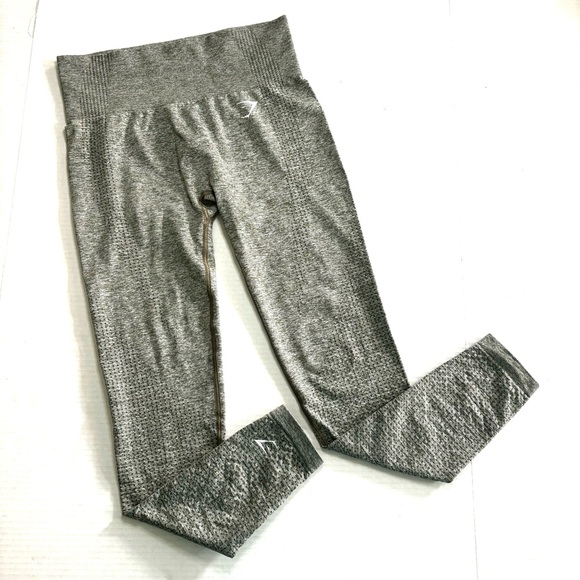 Gymshark Vital Seamless Leggings High‎ Rise Gym Sage Marl Green/Gray Women’s S - Picture 1 of 10